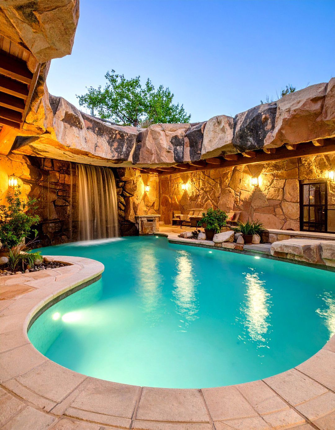 Natural Stone Grotto Lagoon Pool - 20 Lagoon Pool Ideas