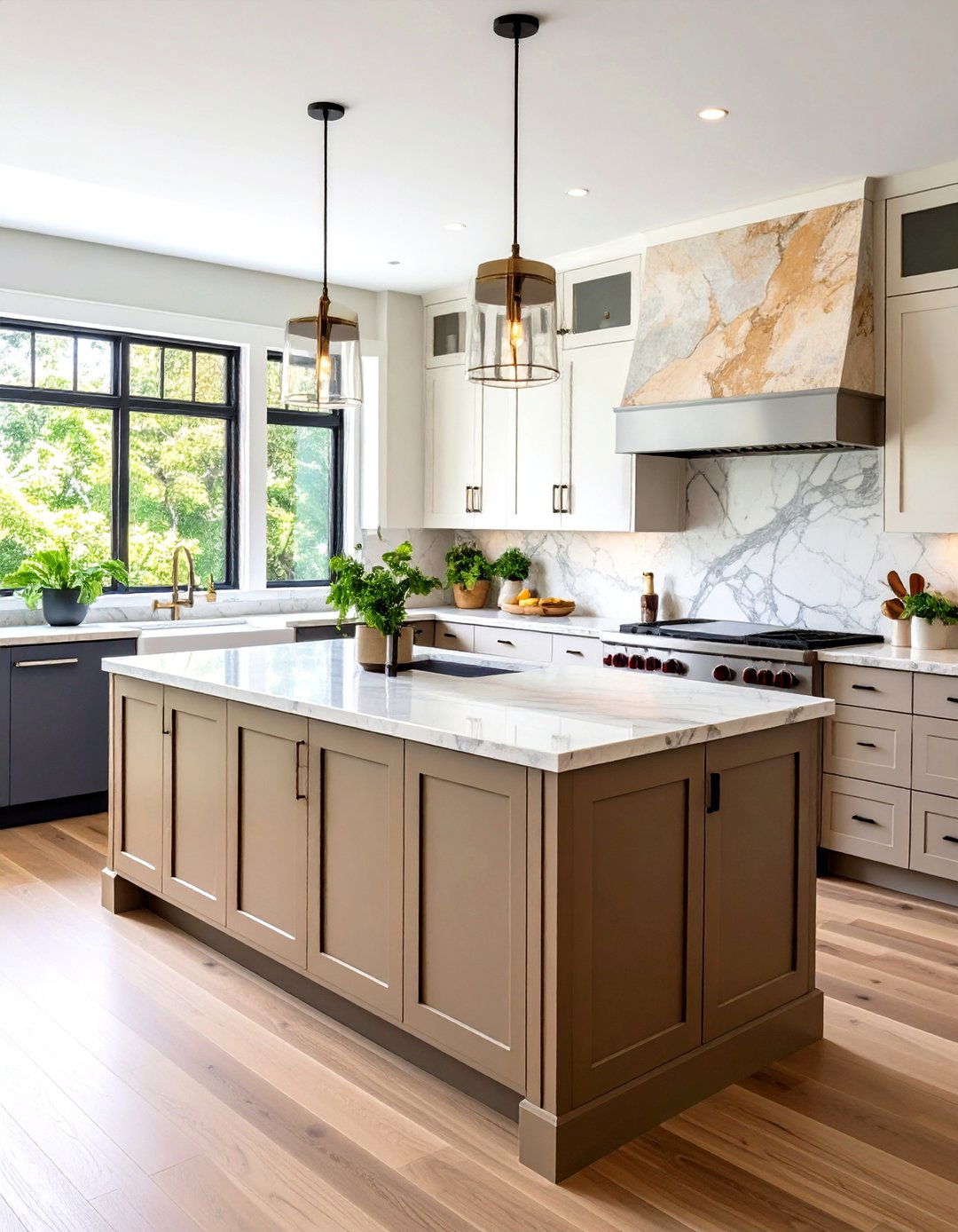 Natural Stone Kitchen Backsplash with Mixed Textures - 20 Kitchen Backsplash Ideas