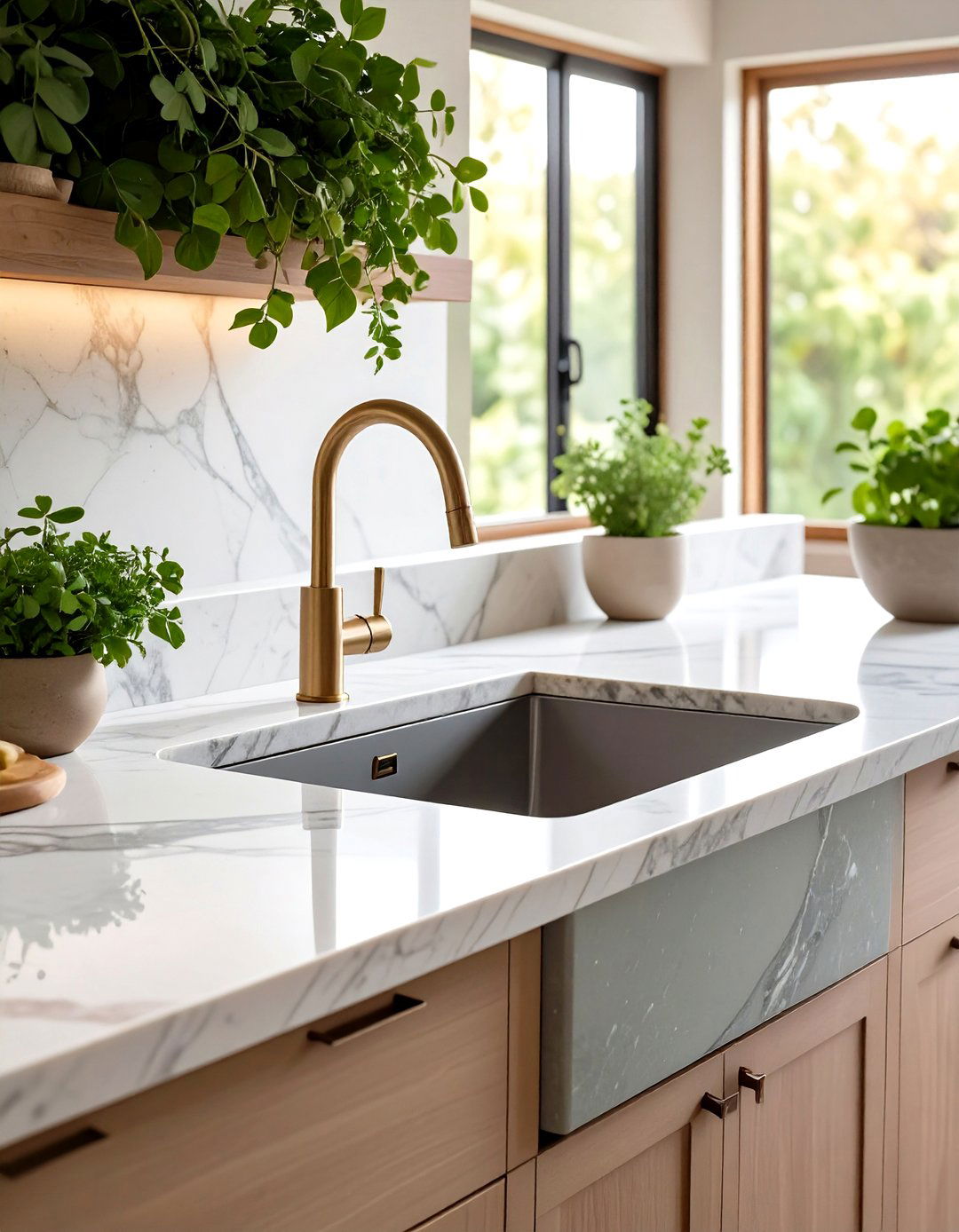 Natural Stone Kitchen Sink Organic Beauty - 20 Kitchen Sink Ideas