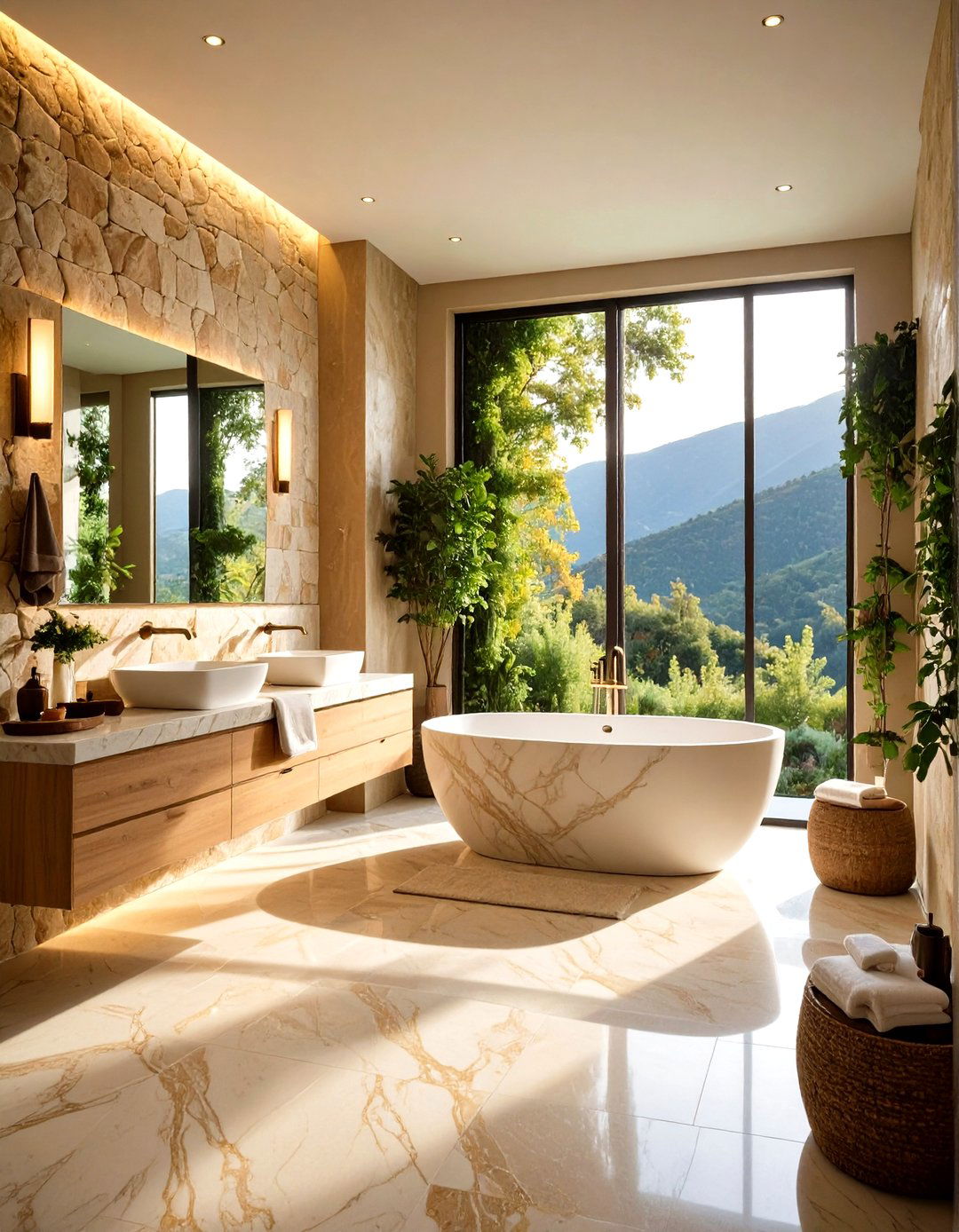 Natural Stone Luxury Bathroom Spa Sanctuary - 20 luxury bathroom ideas