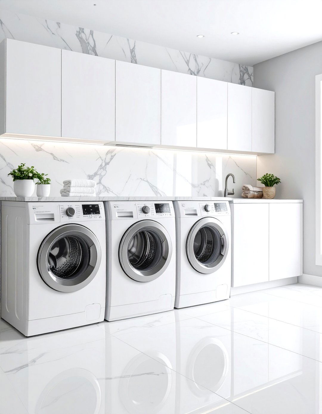 Natural Stone Marble Laundry Room Backsplash - 20 Laundry Room Backsplash Ideas