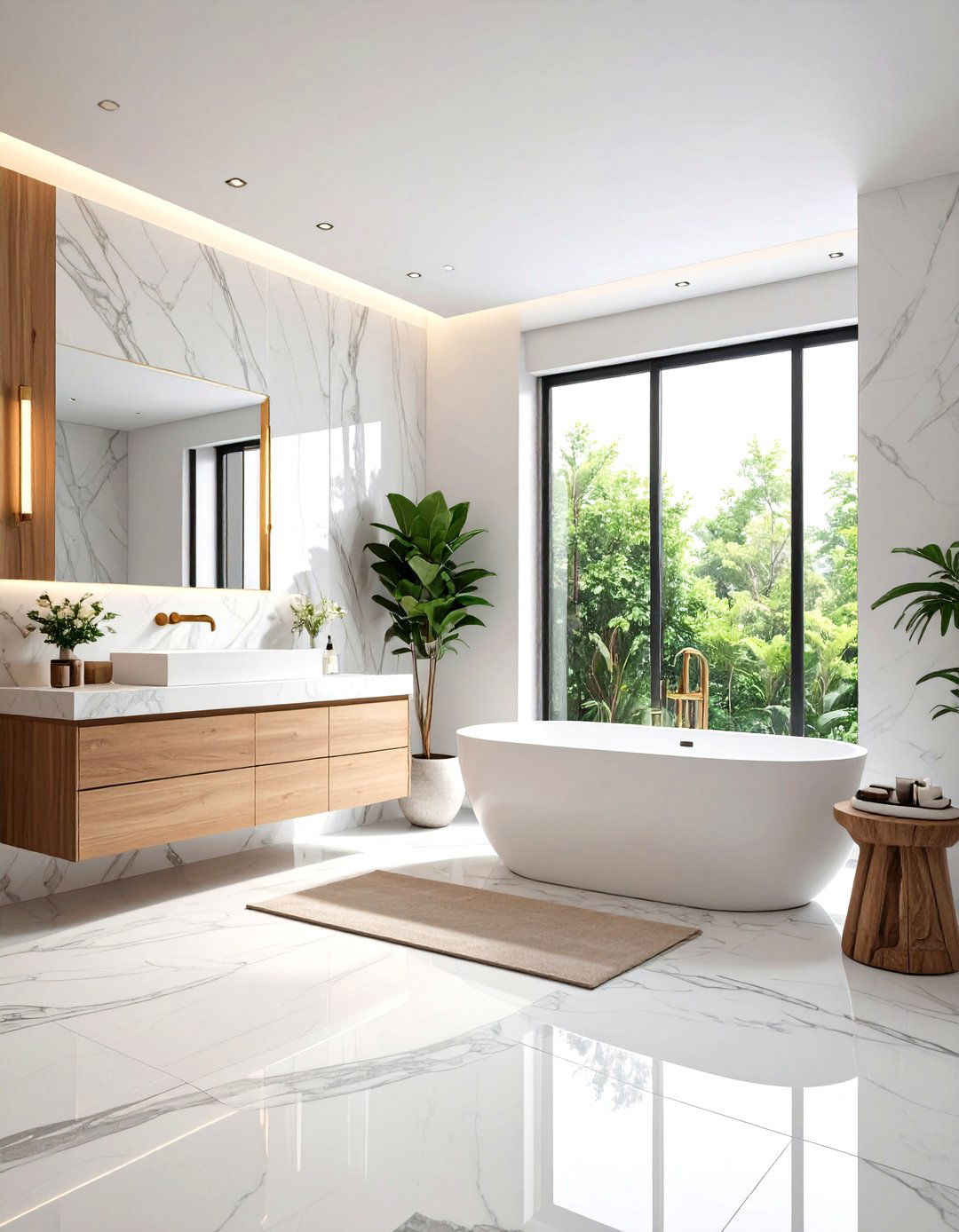Natural Stone Minimalist Bathroom Sanctuary - 20 Minimalist Bathroom Ideas