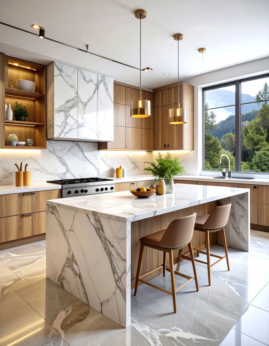 Natural Stone Minimalist Kitchen Design - 20 Minimalist Kitchen Ideas
