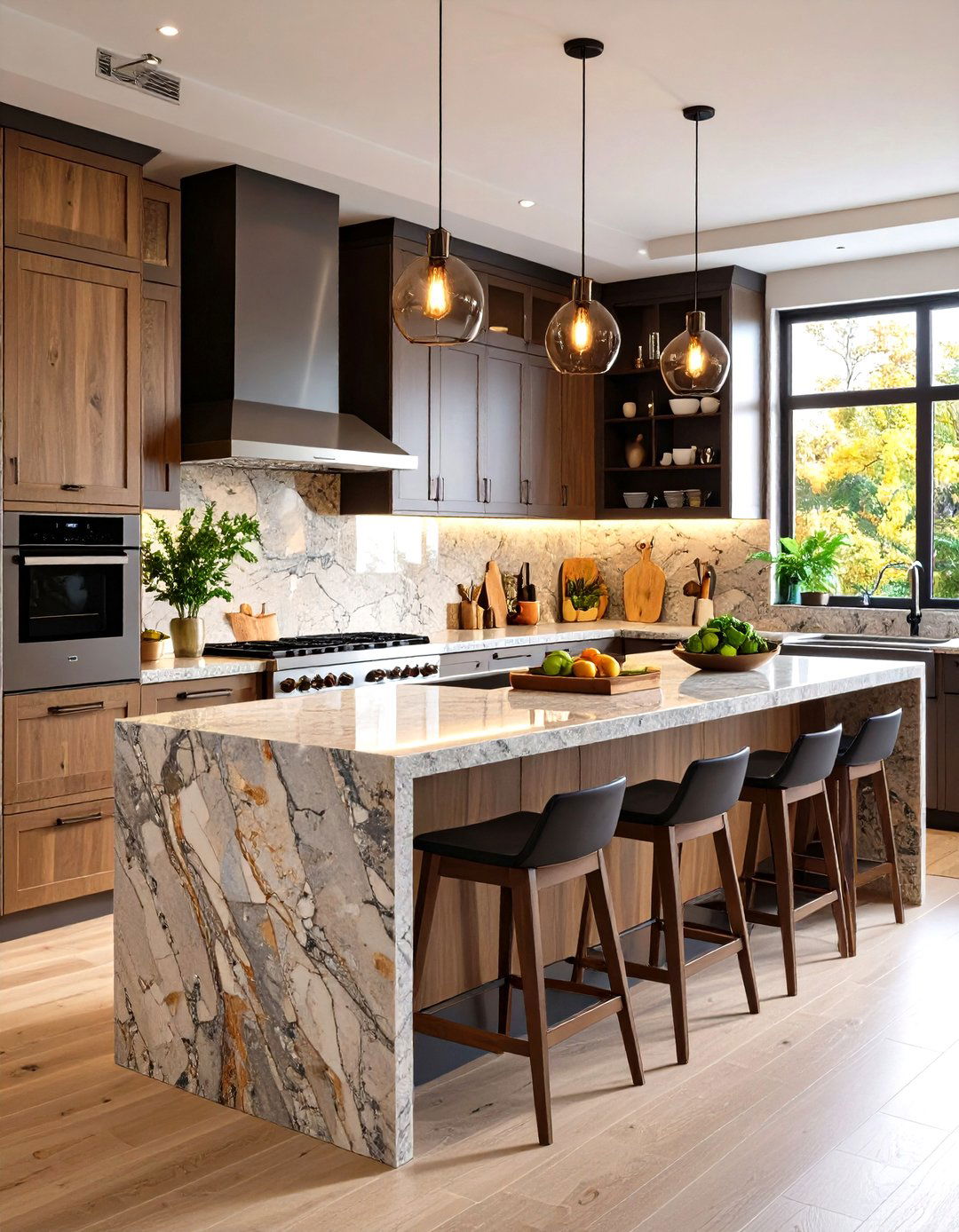 Natural Stone Parallel Modular Kitchen Design with Organic Textures - 20 Parallel Modular Kitchen Design Ideas