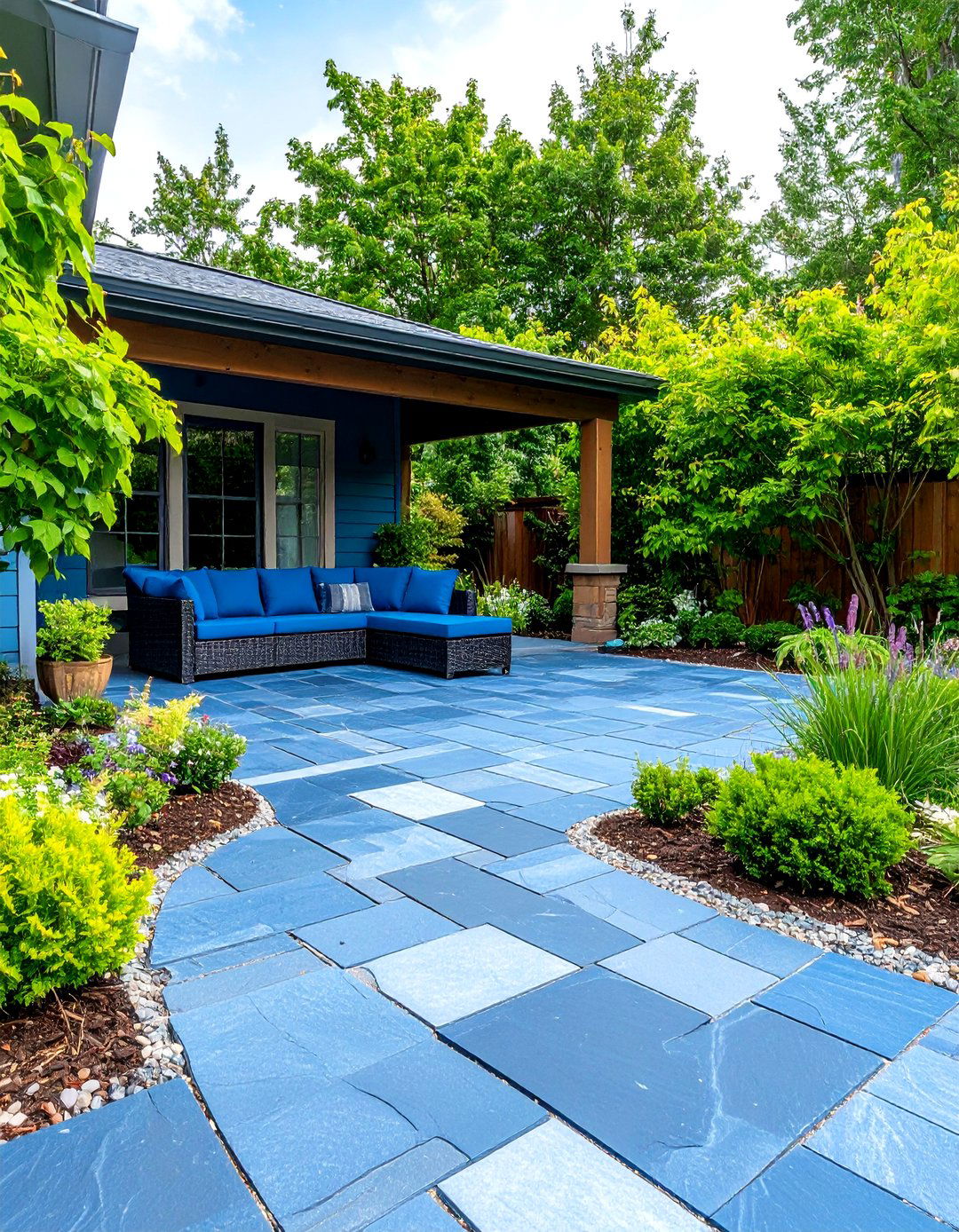 Natural Stone Pavers - 20 Sunken Patio Ideas