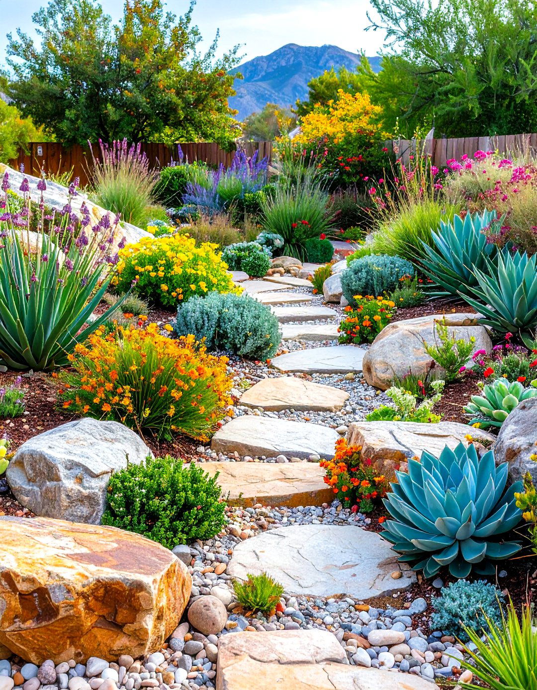Natural Stone Rock Garden Centerpiece - 20 Garden Centerpiece Ideas