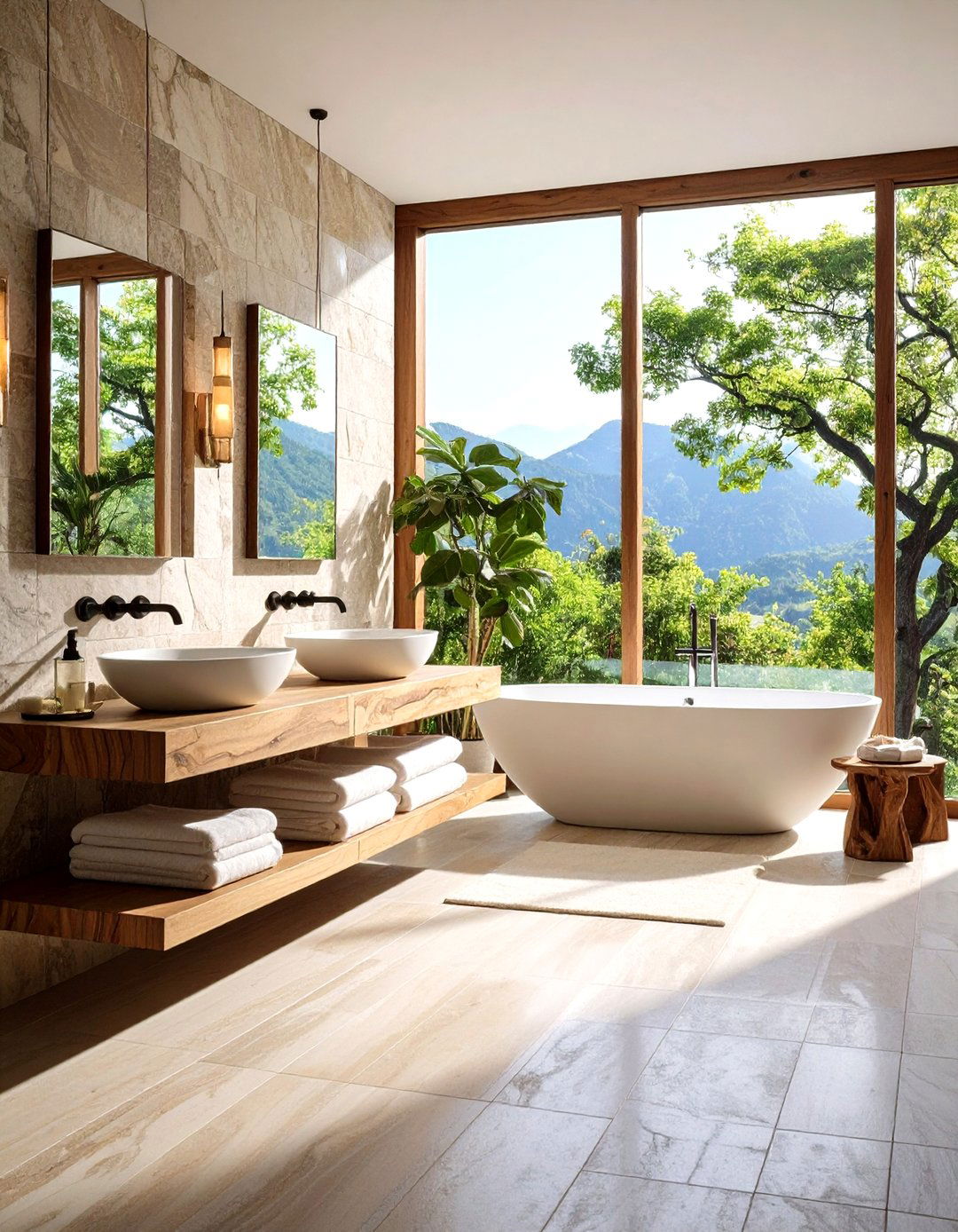 Natural Stone Scandinavian Bathroom Retreat - 20 Scandinavian Interior Design Ideas