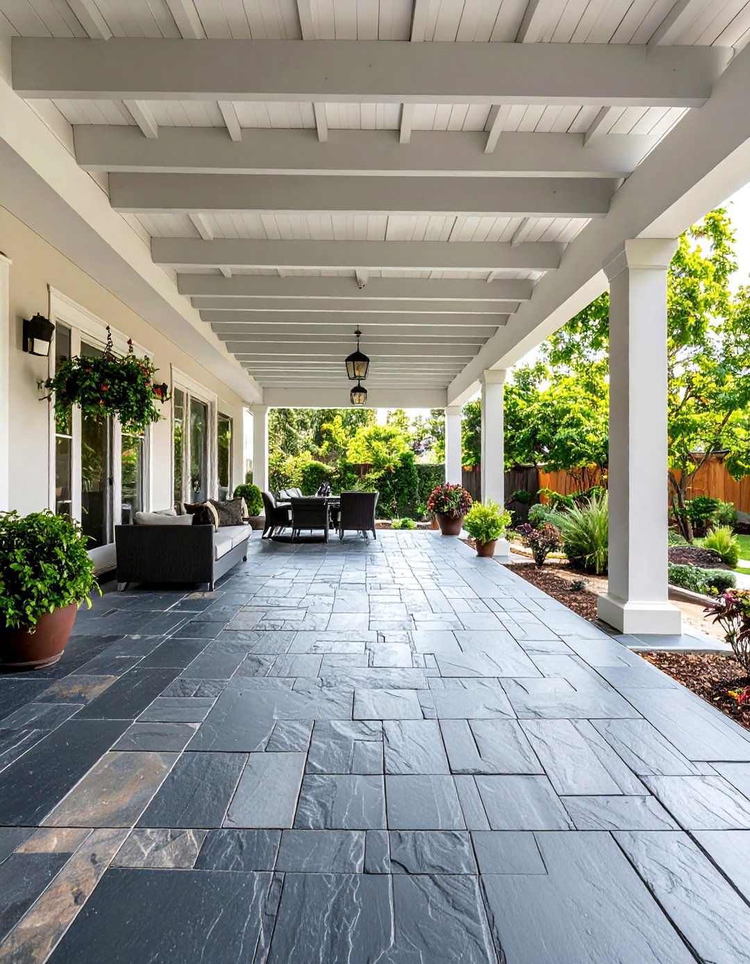 Natural Stone Slate Pergola Flooring - 20 Pergola Flooring Ideas