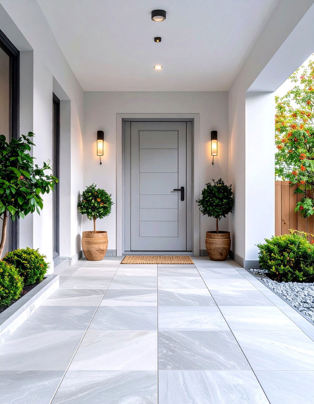 Natural Stone or Tile Flooring - 20 Scandinavian Entryway Ideas