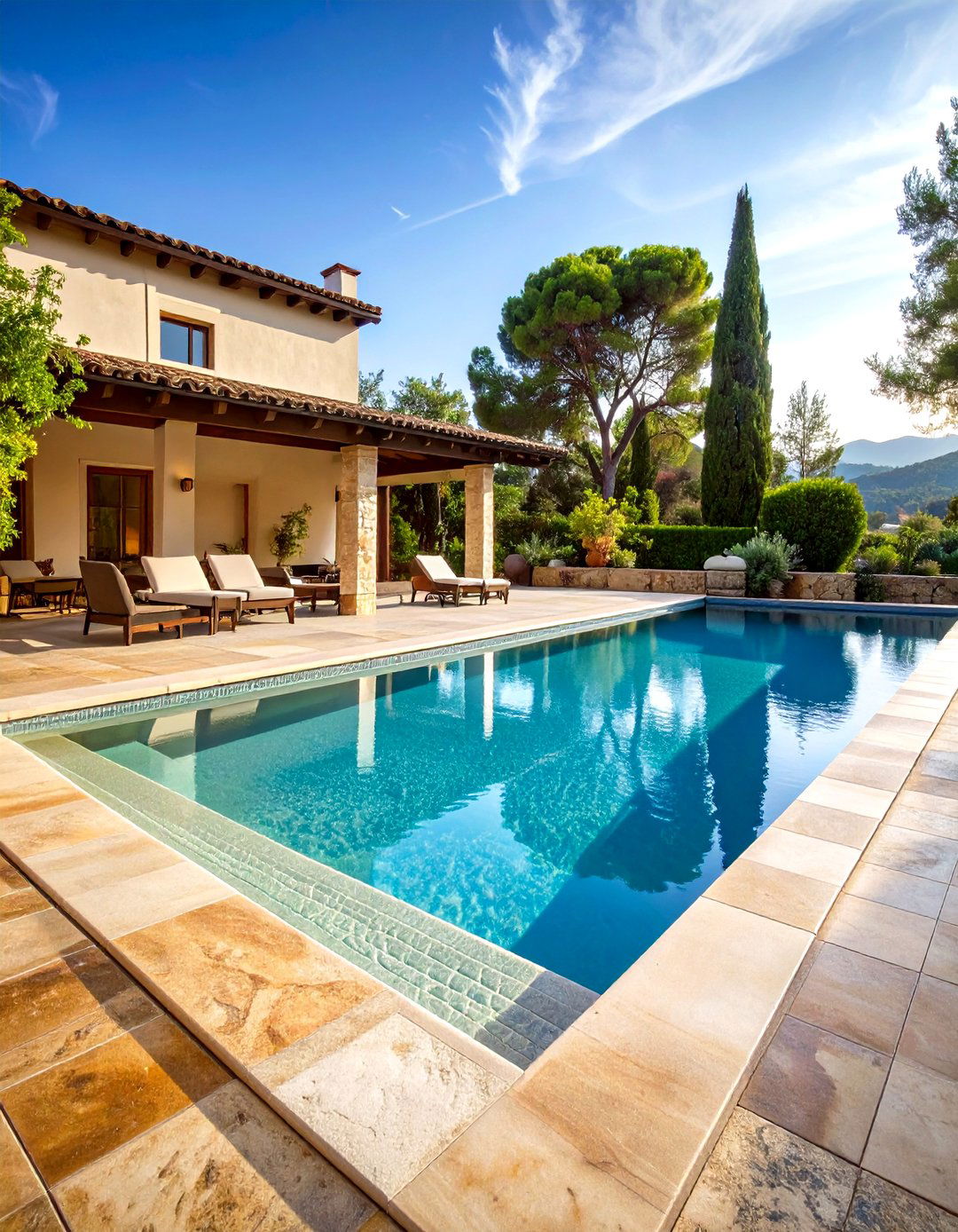 Natural Travertine Pool Tile Environments - 20 Pool Tile Ideas
