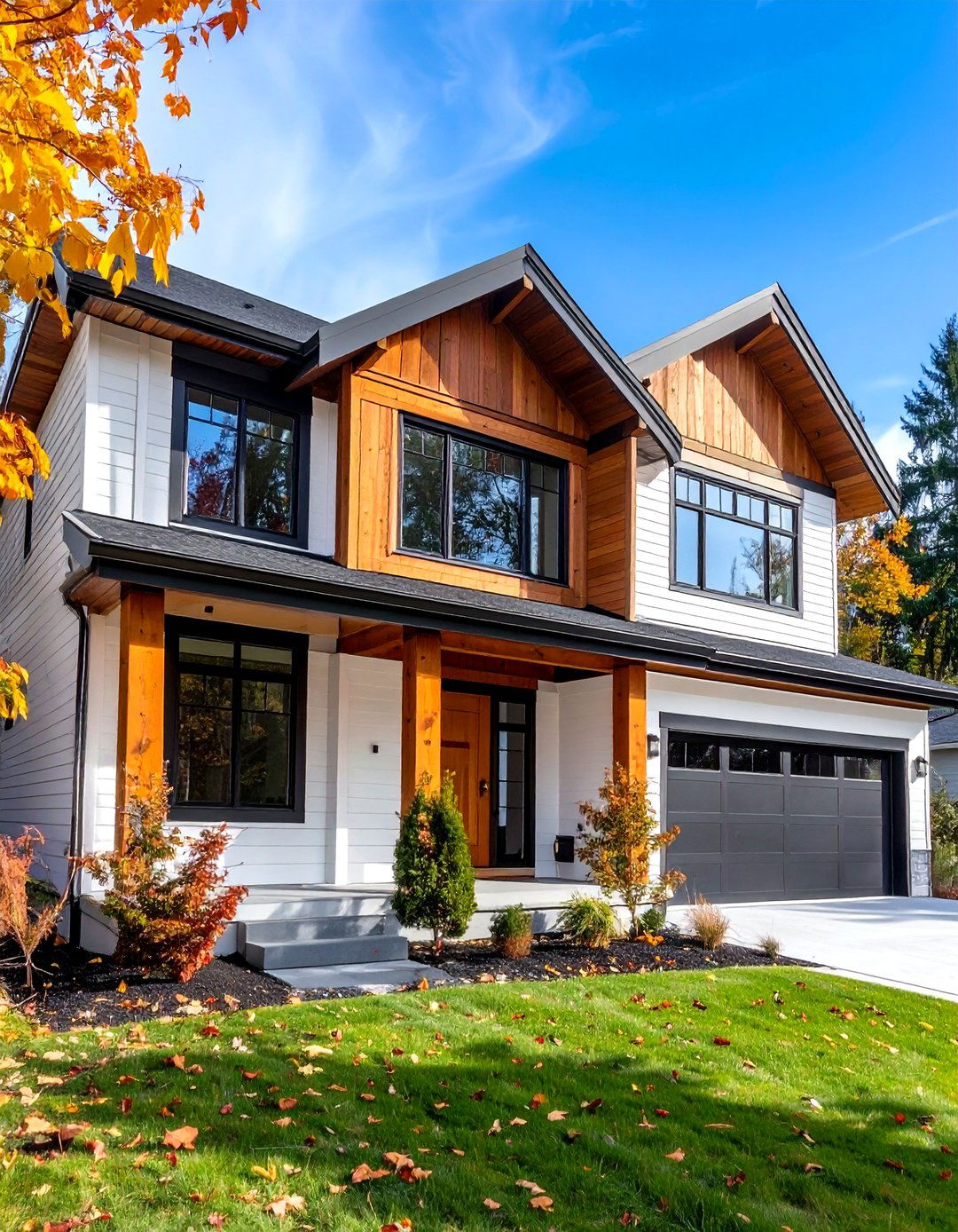 Natural Wood Accent Minimalist House Exterior - 20 Minimalist House Exterior Ideas