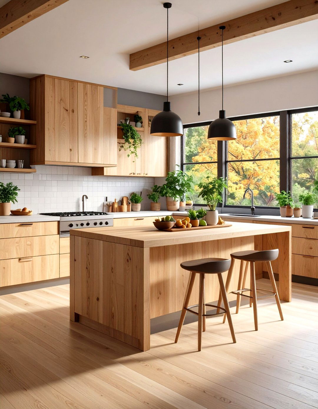 Natural Wood Accents - 20 Scandinavian Kitchen Ideas