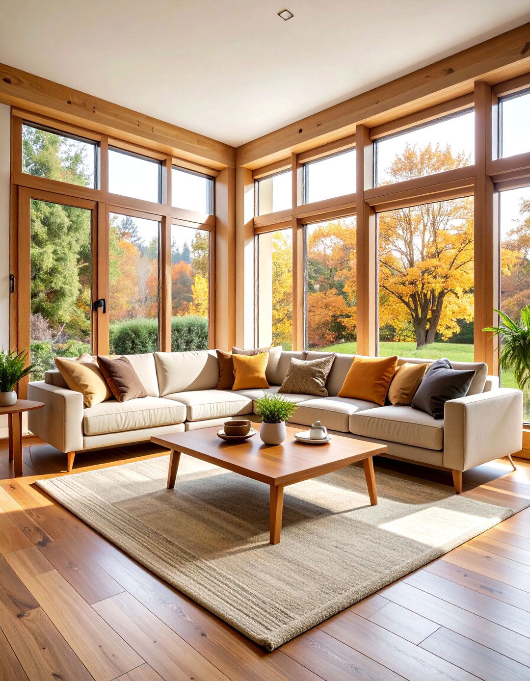 Natural Wood Modern Window Trim - 20 Modern Window Trim Ideas