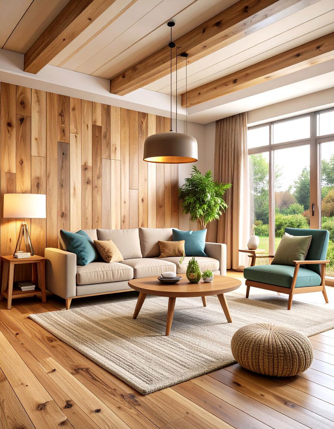 Natural Wood Plank Wood Trim Accent Wall - 20 Wood Trim Accent Wall Ideas