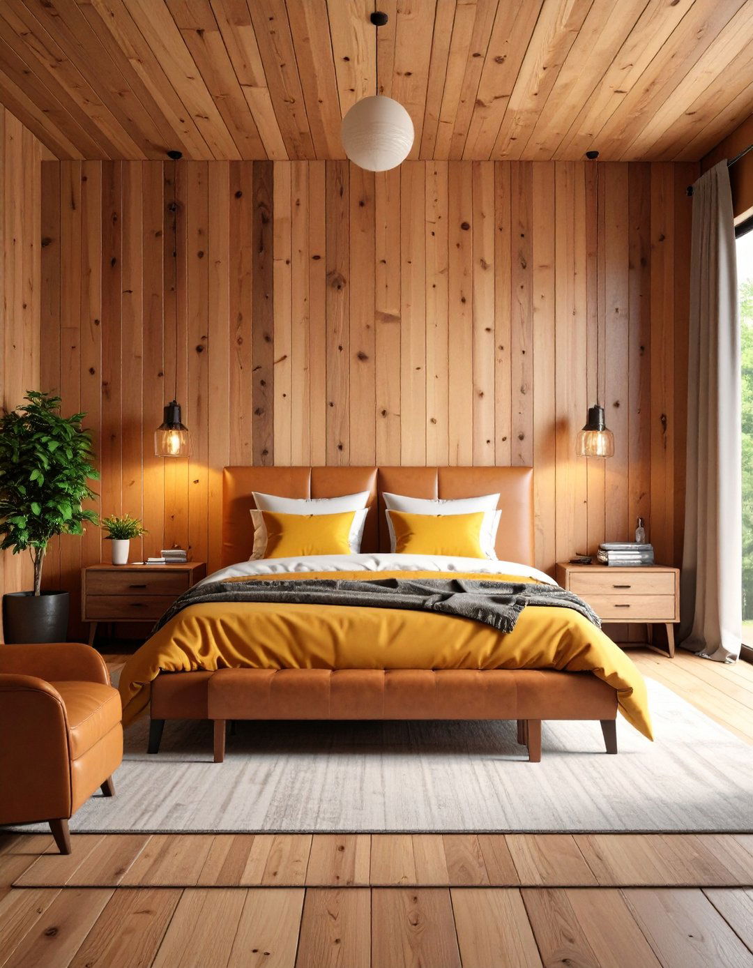 Natural Wood Shiplap - 20 Shiplap Bedroom Ideas