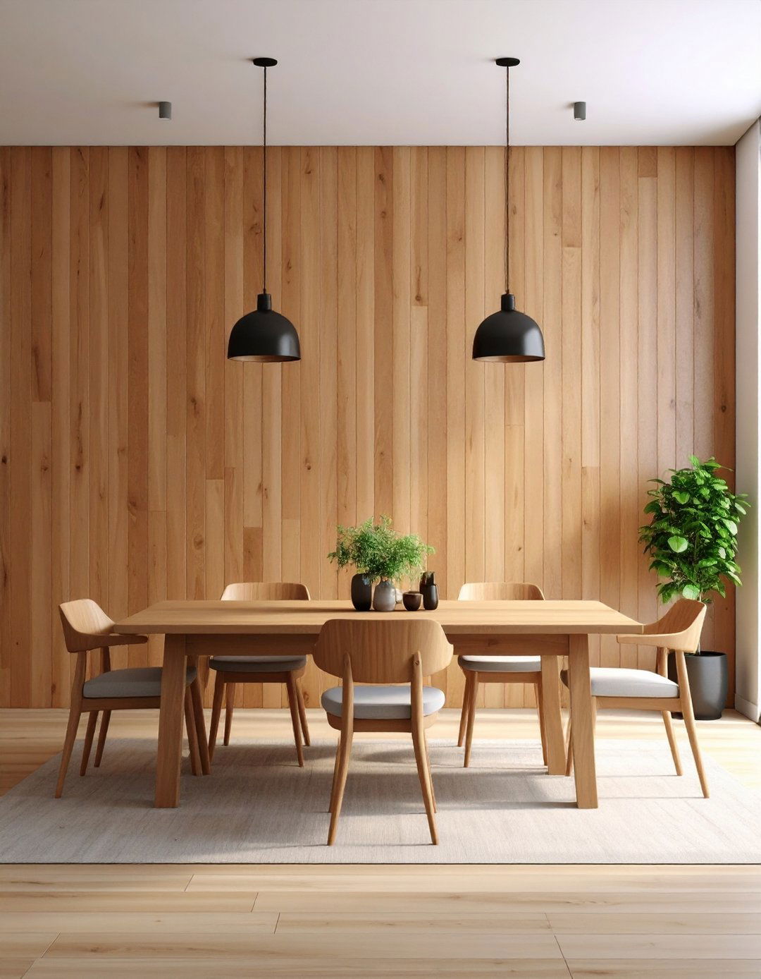 Natural Wood Stained Shiplap - 20 Shiplap Dining Room Wall Ideas