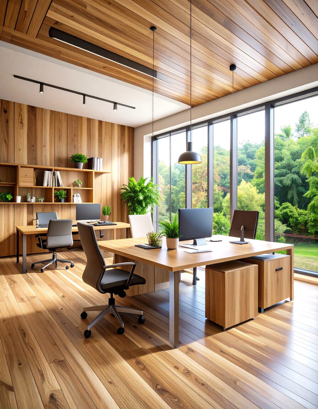 Natural Wood Texture Office Wallpaper - 20 Office Wallpaper Ideas