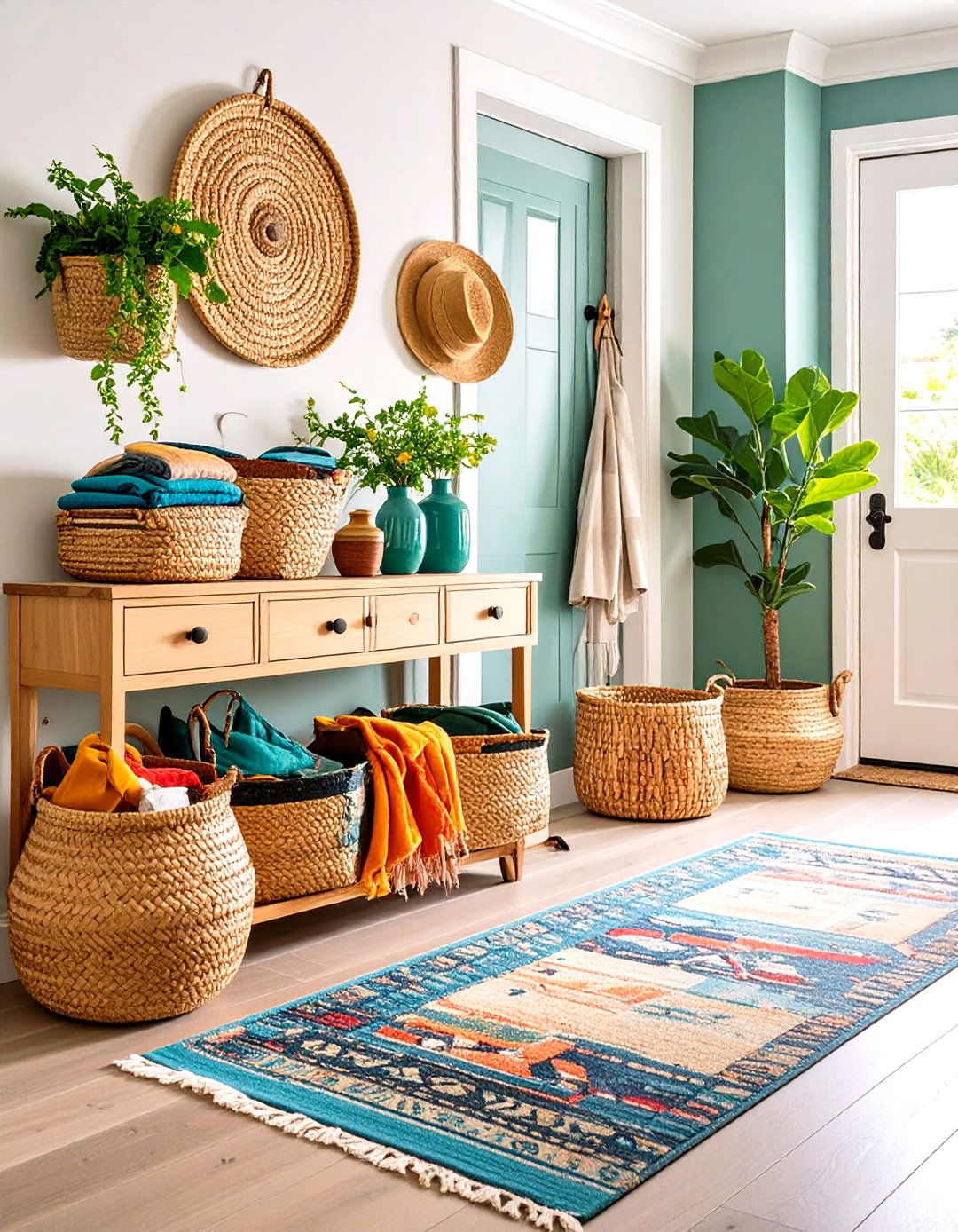 Natural Woven Baskets for Functional Styling - 20 Bohemian Interior Design Ideas