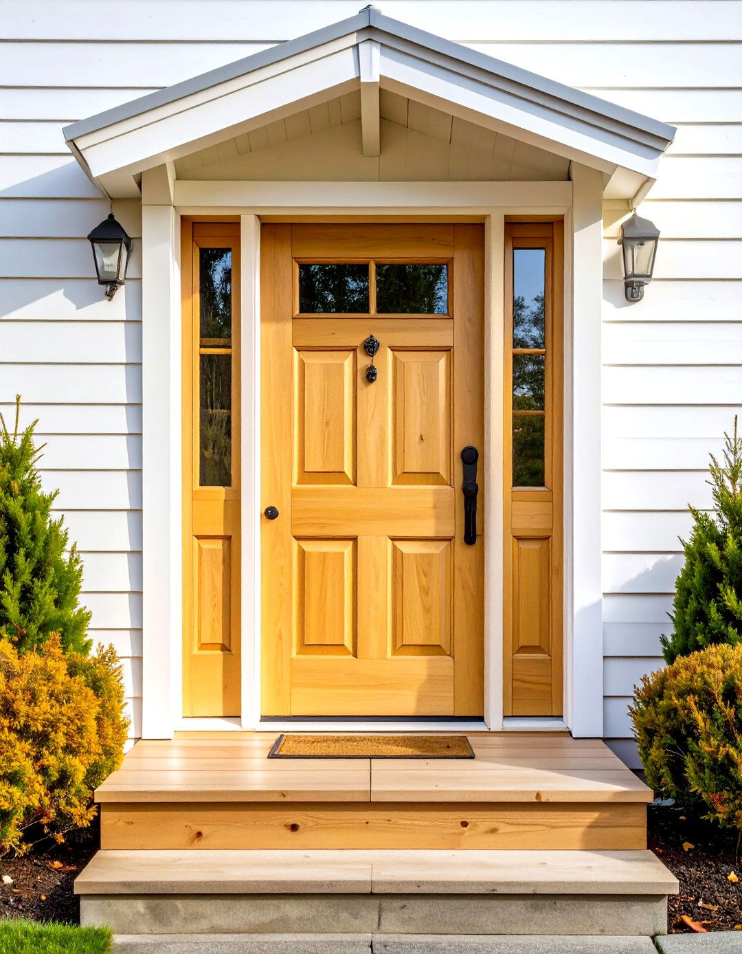 Natural in Pine - 20 Stained Front Door Ideas