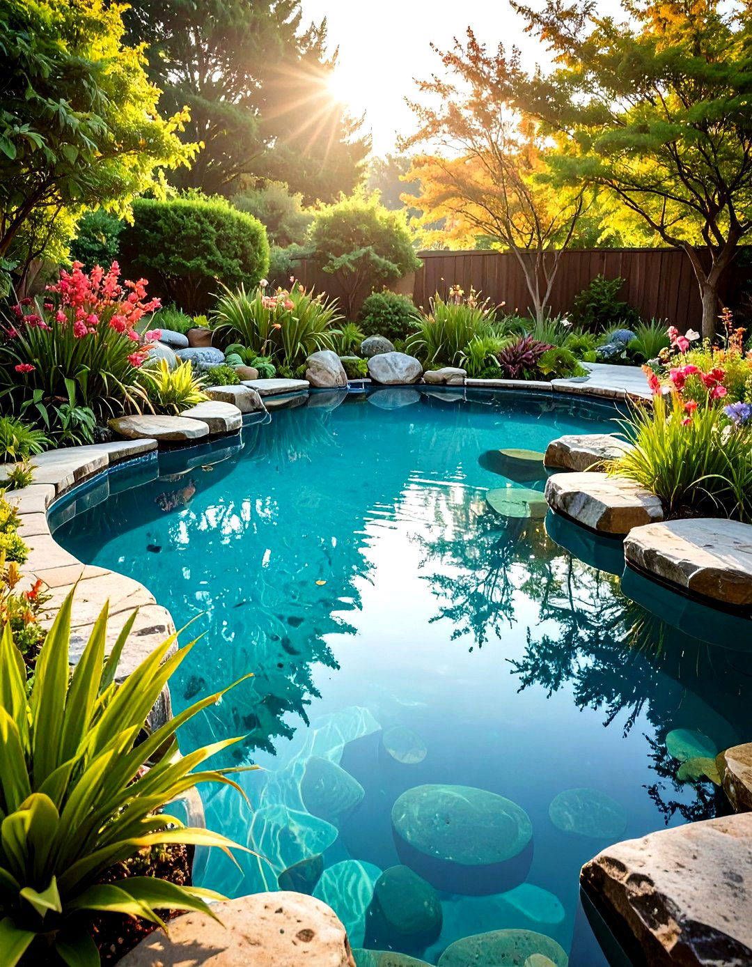 Naturalistic Pond Style Pool - 20 Small Inground Pool Ideas