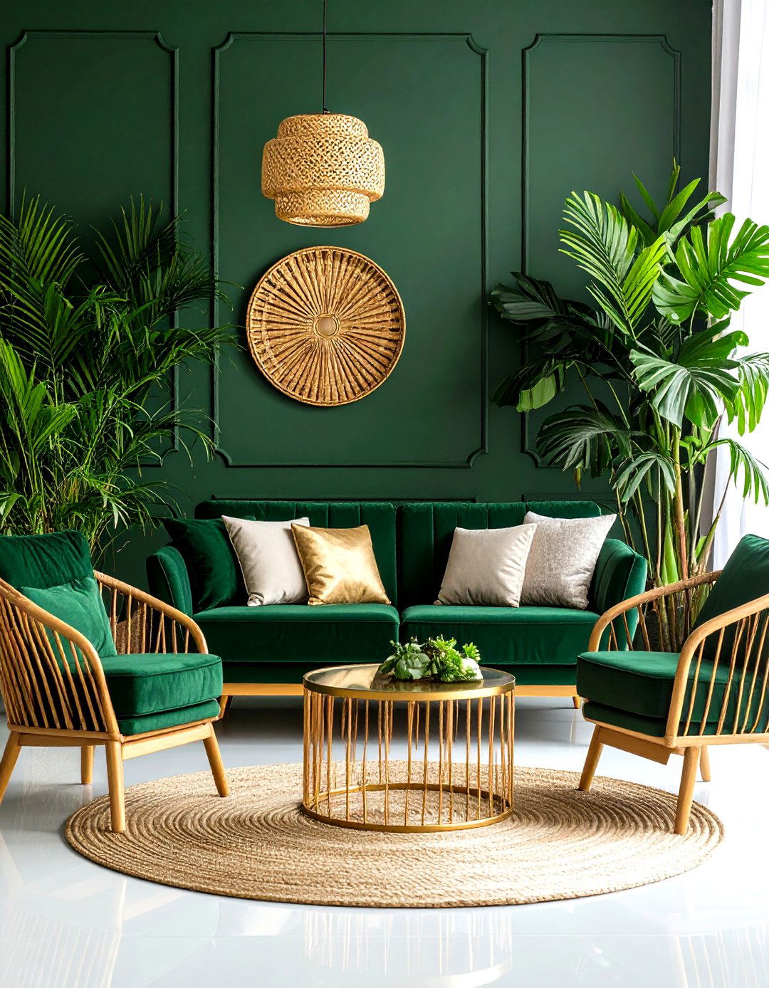 Nature Inspired Emerald and Gold Palette - 20 Emerald Green and Gold Living Room Ideas