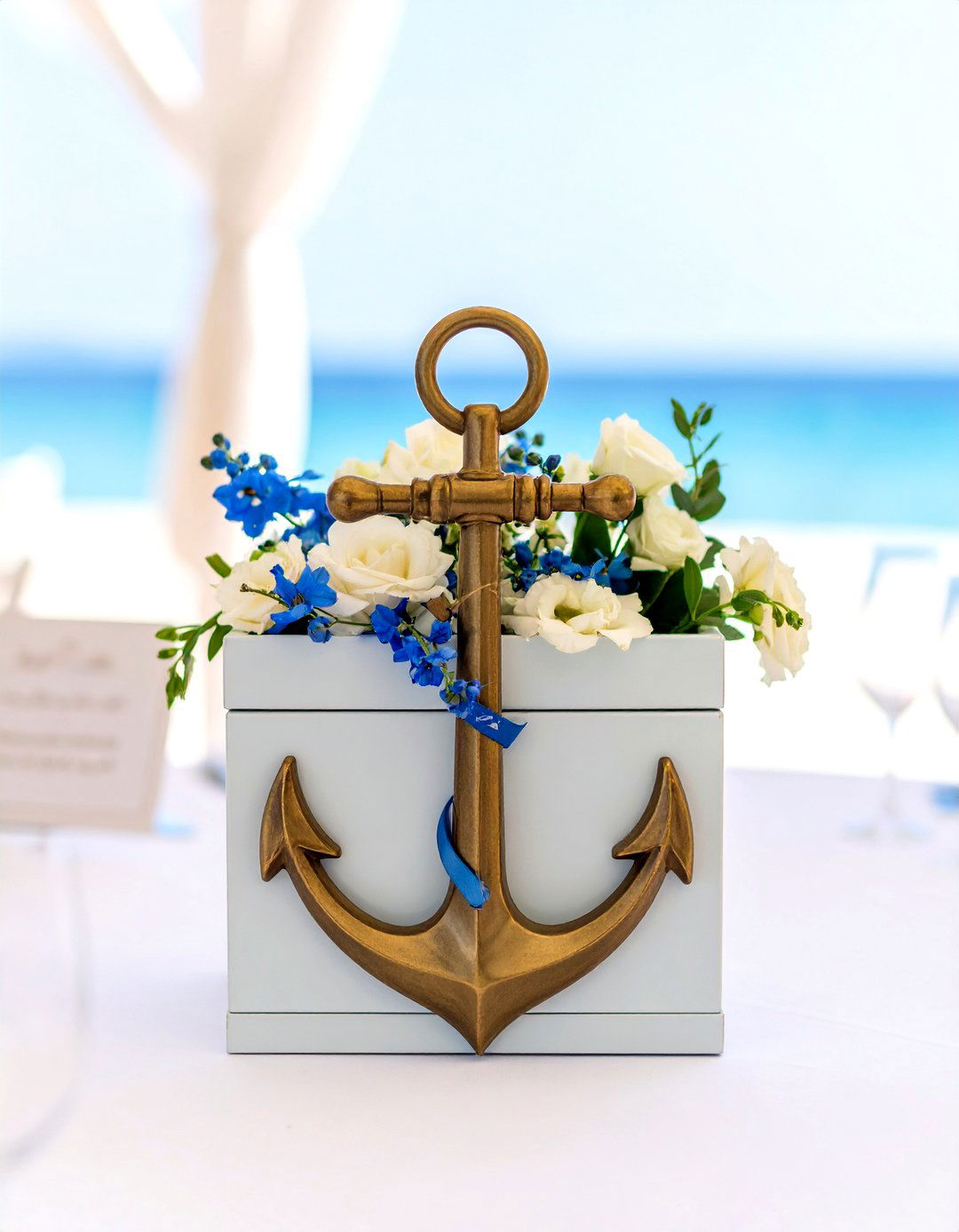 Nautical Anchor Wedding Card Box - 20 Wedding Card Box Ideas