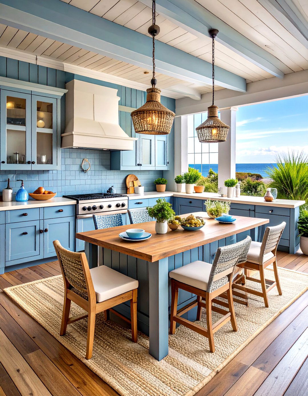 Nautical Coastal Outdoor Kitchen on Deck - 20 Outdoor Kitchen on Deck
