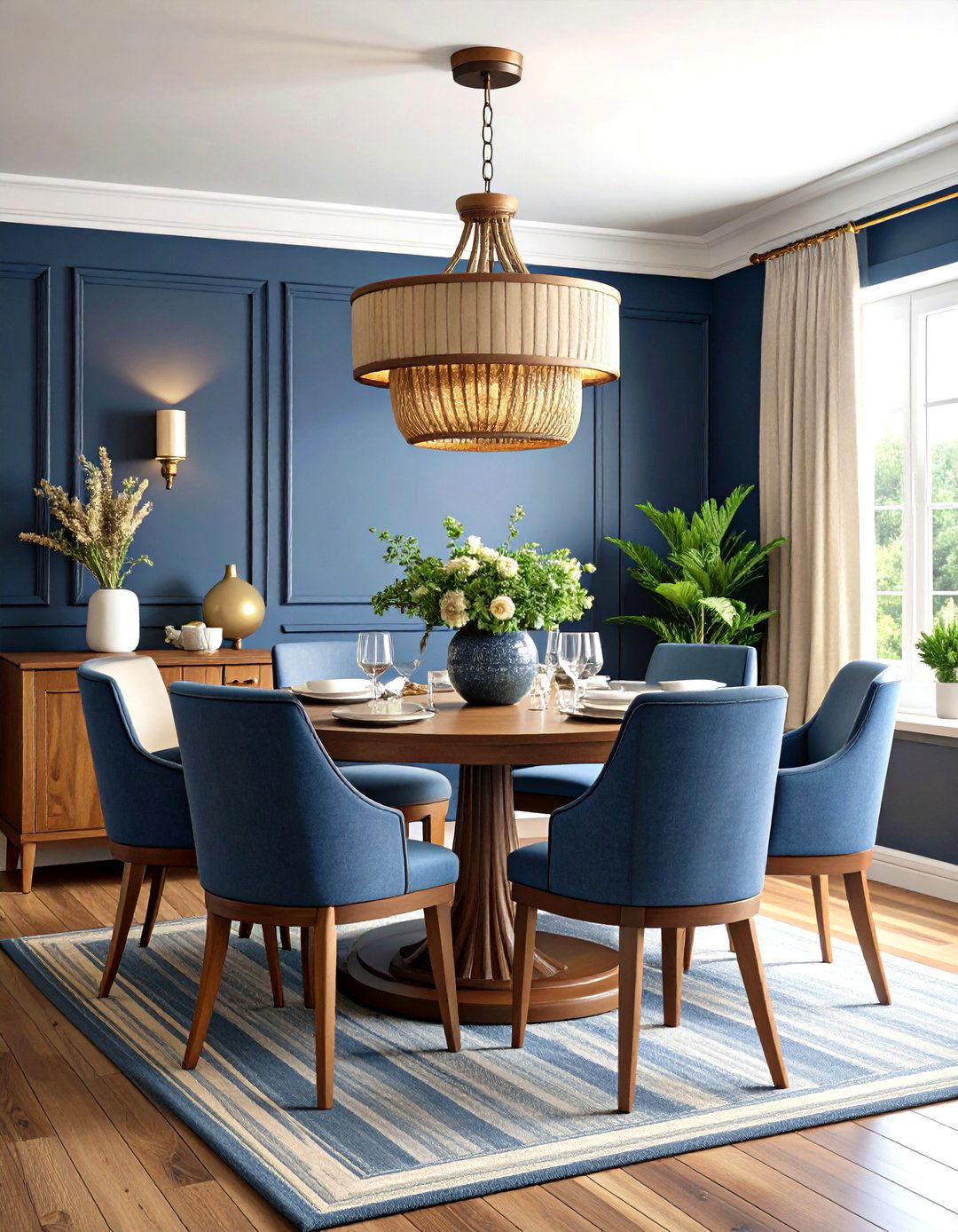 Nautical Navy Masculine Dining Room - 20 masculine dining room ideas