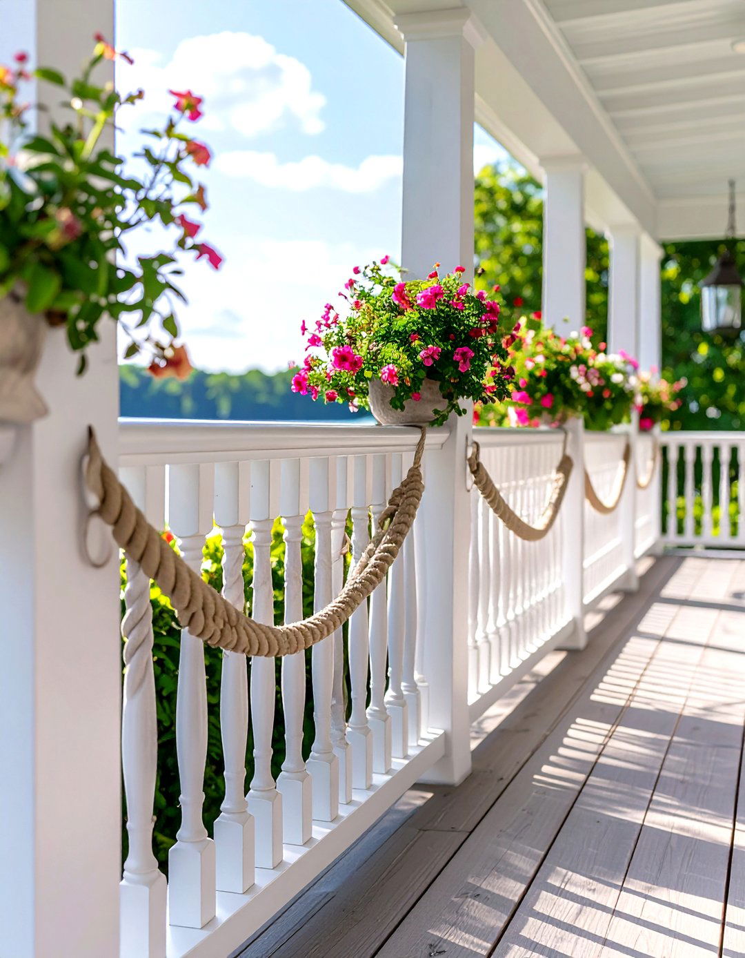 Nautical Rope Porch Railing System - 20 Porch Railing Ideas
