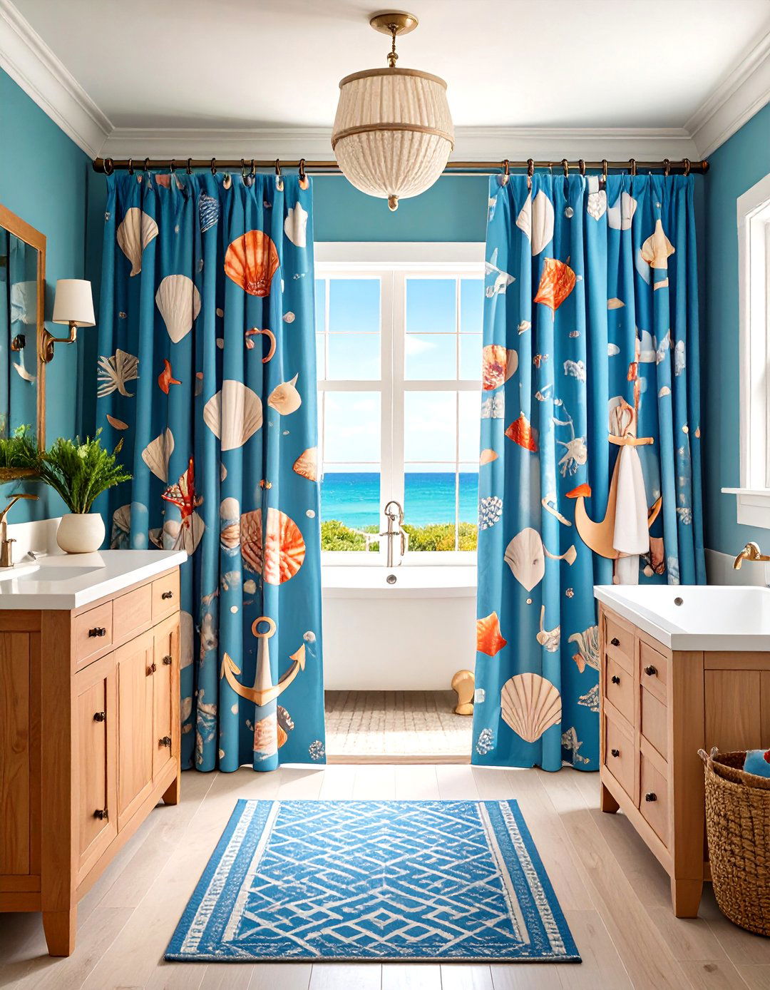 Nautical and Beach Themes - 20 Shower Curtain Ideas
