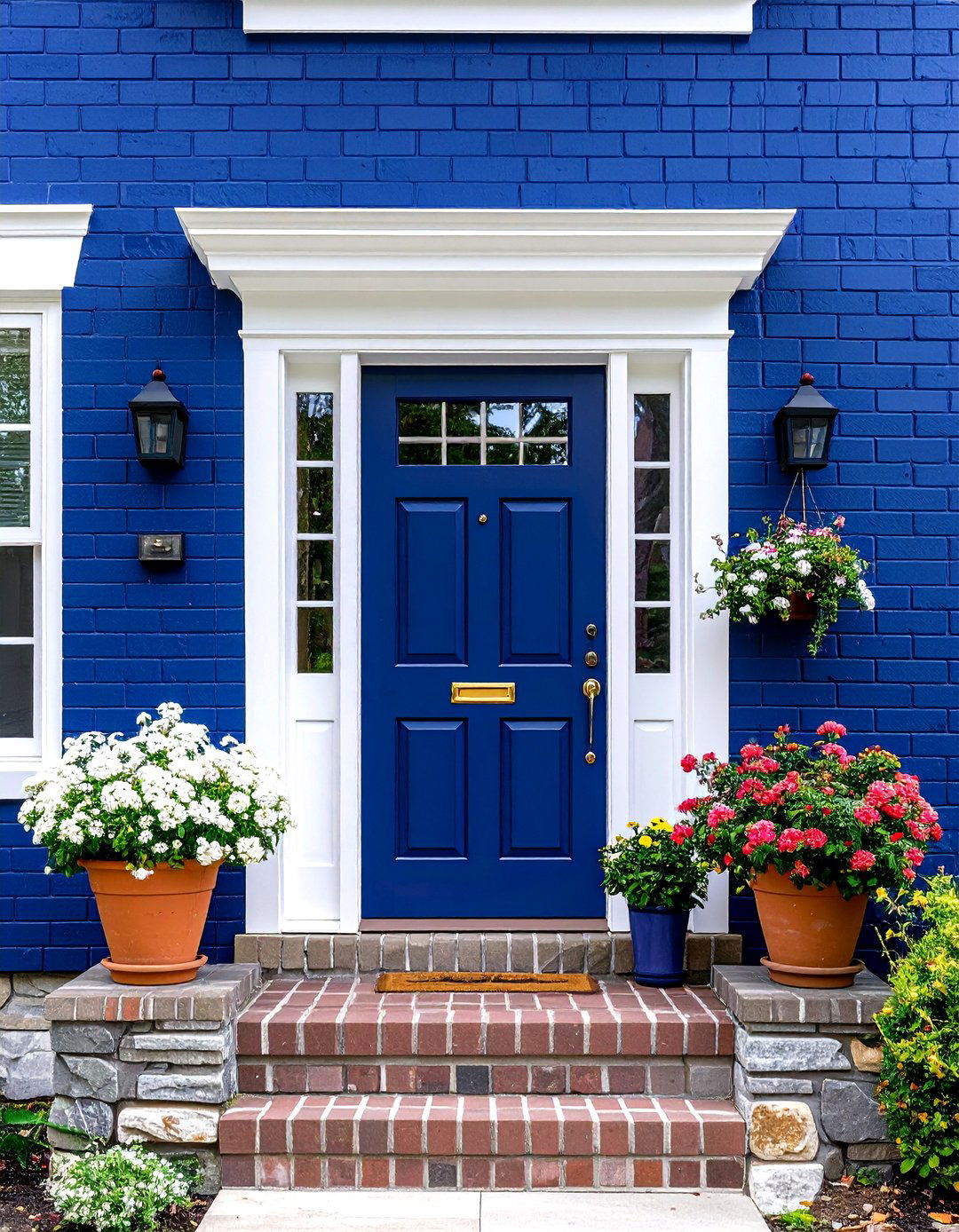 Navy Blue Brick for Sophisticated Elegance - 20 Exterior Brick Paint Color Ideas