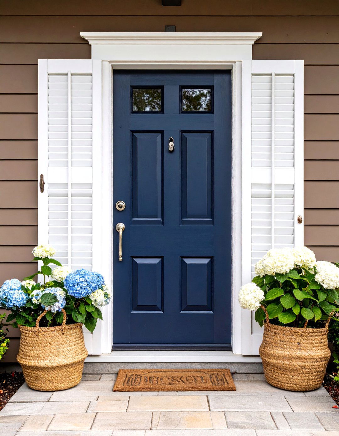 Navy Blue Brown House Front Door Color - 20 Brown House Front Door Colors