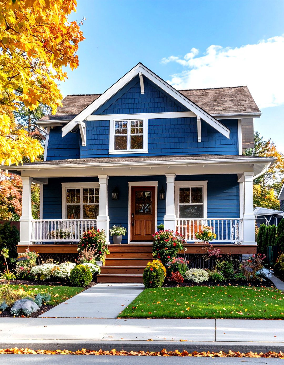 Navy Blue Exterior Home with Brown Roof Craftsman Style - 20 blue exterior home with a brown roof ideas