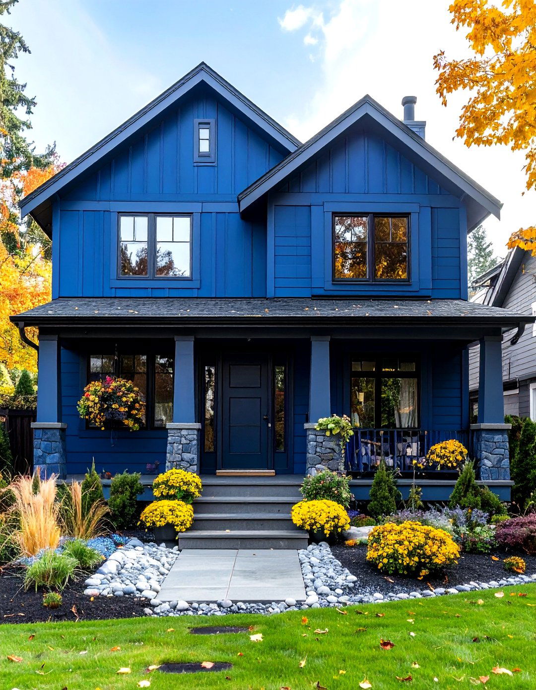 Navy Blue Midnight Blue Siding Monochromatic Sophistication - 20 Midnight Blue & Dark Blue House Siding Colors
