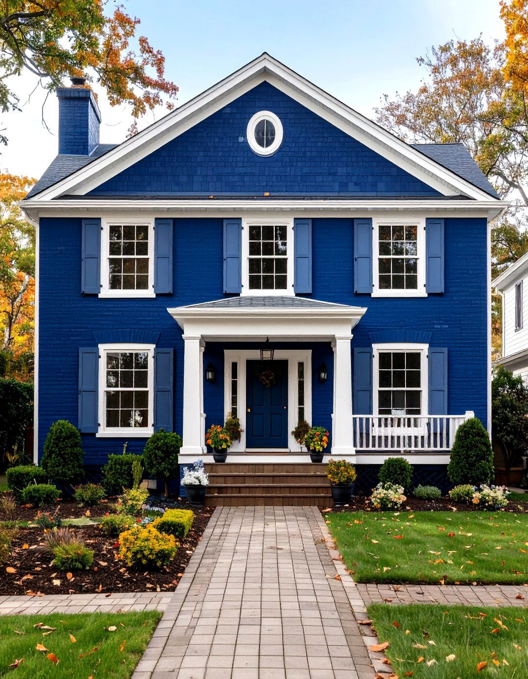 Navy Blue Painted Brick Houses - 20 Painted Brick Houses