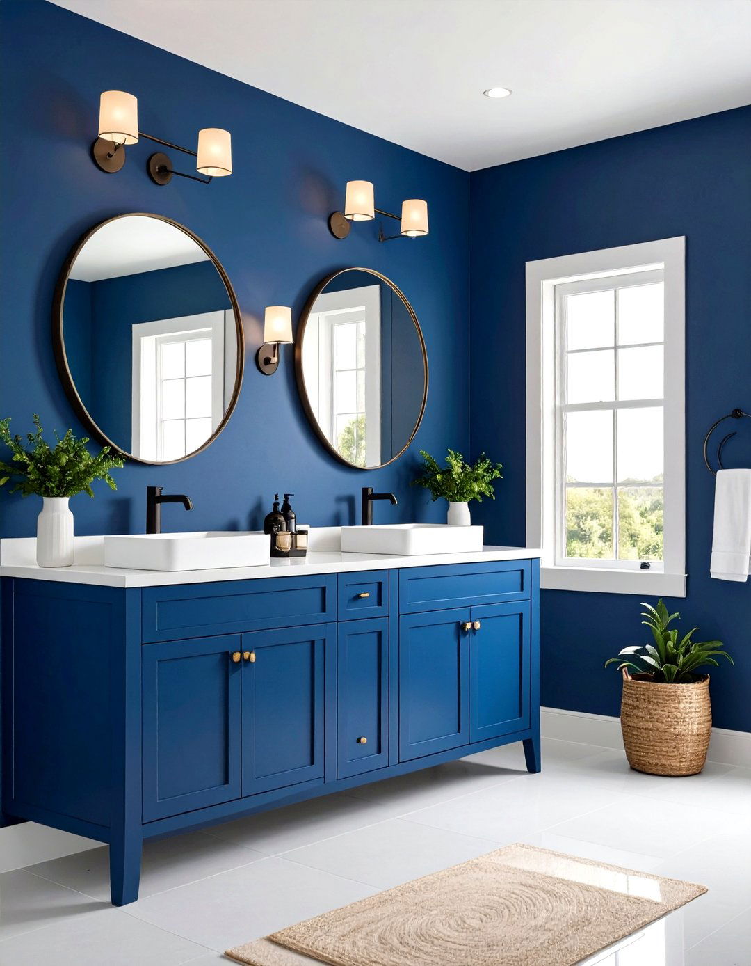 Navy Blue Powder Room With Minimalist Style - 20 navy blue powder room ideas