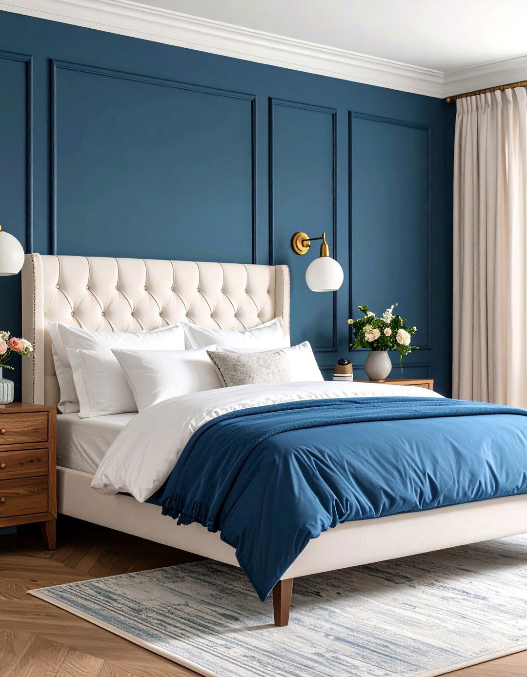 Navy Blue Room Accent Wall Drama - 20 Blue Room Ideas