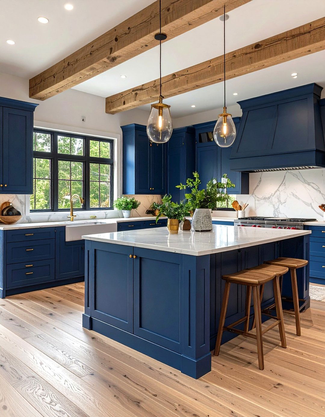 Navy Blue Shaker Farmhouse Kitchen Cabinets - 20 blue farmhouse kitchen cabinets