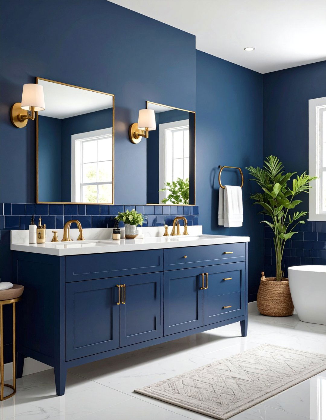 Navy Blue Tile Bathroom Designs for Bold Sophistication - 20 Blue Tile Bathroom Ideas