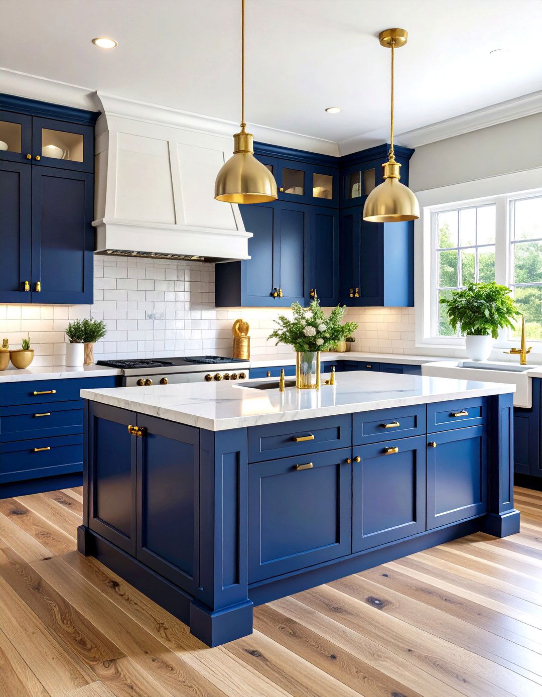 Navy Blue and Brass Kitchen Color Sophistication - 20 Kitchen Color Ideas