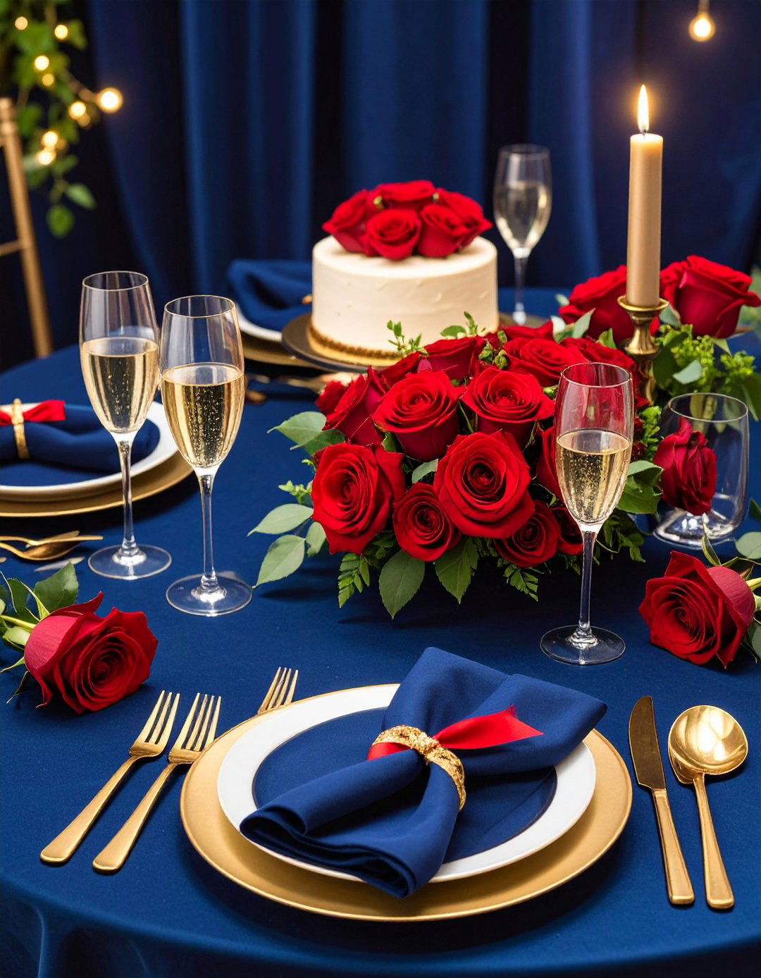 Navy Blue and Red Classic Wedding Theme - 20 Blue Wedding Theme Ideas