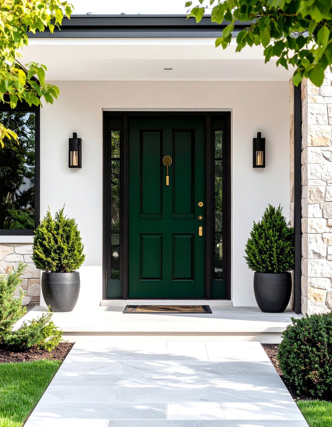Nearly Black Essex Green Statement Door - 20 Dark Green Front Door Ideas