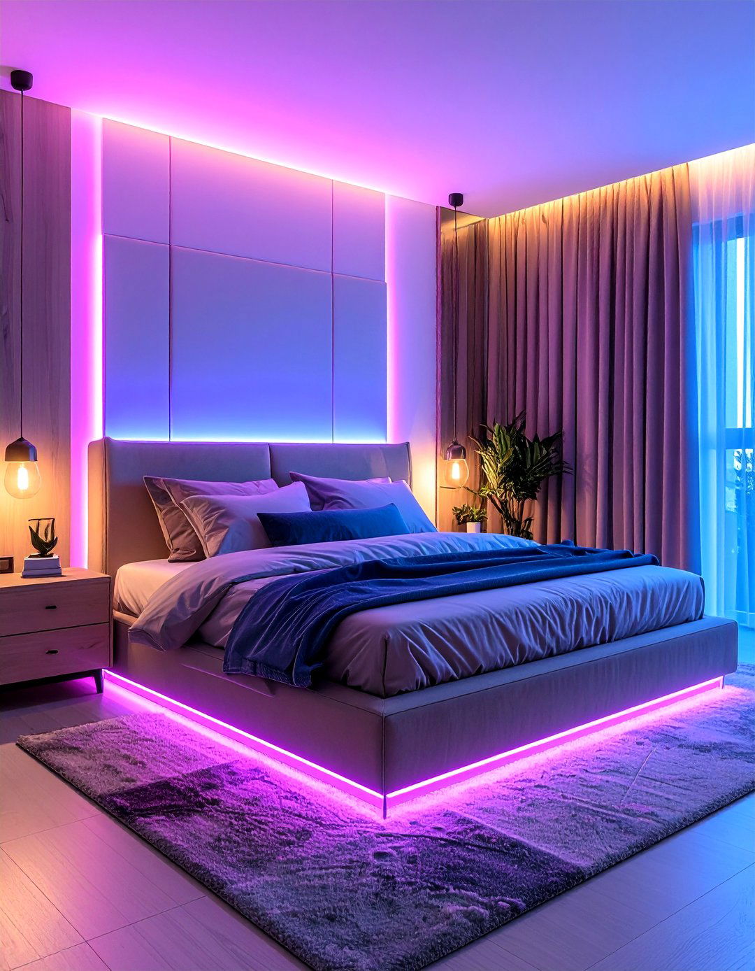 Neon Accent Colorful Bedroom Ideas - 20 Colorful Bedroom Ideas