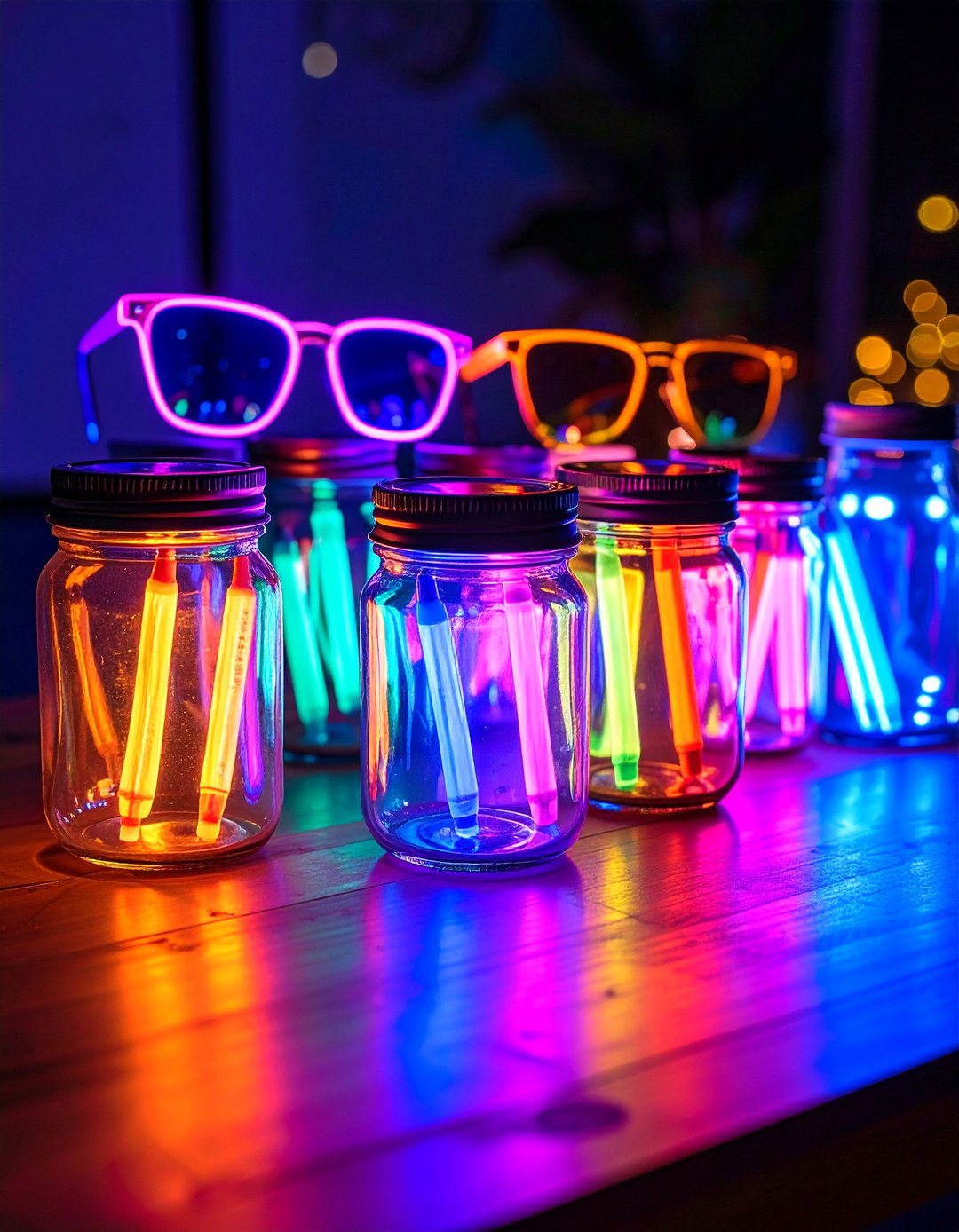 Neon Jar Lanterns Future Is Bright Graduation Centerpiece - 20 Graduation Centerpiece Ideas