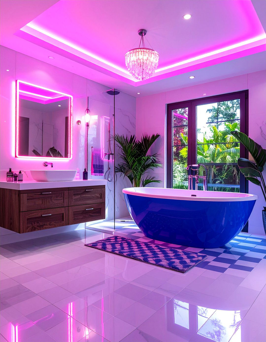 Neon Pop Art Maximalist Bathroom - 20 Maximalist Bathroom Design Ideas