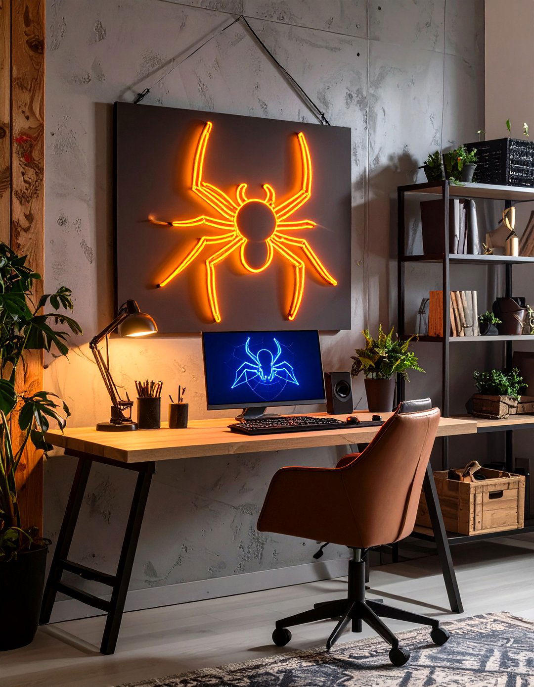Neon Spider Man LED Signs - 20 Spiderman Room Decor Ideas
