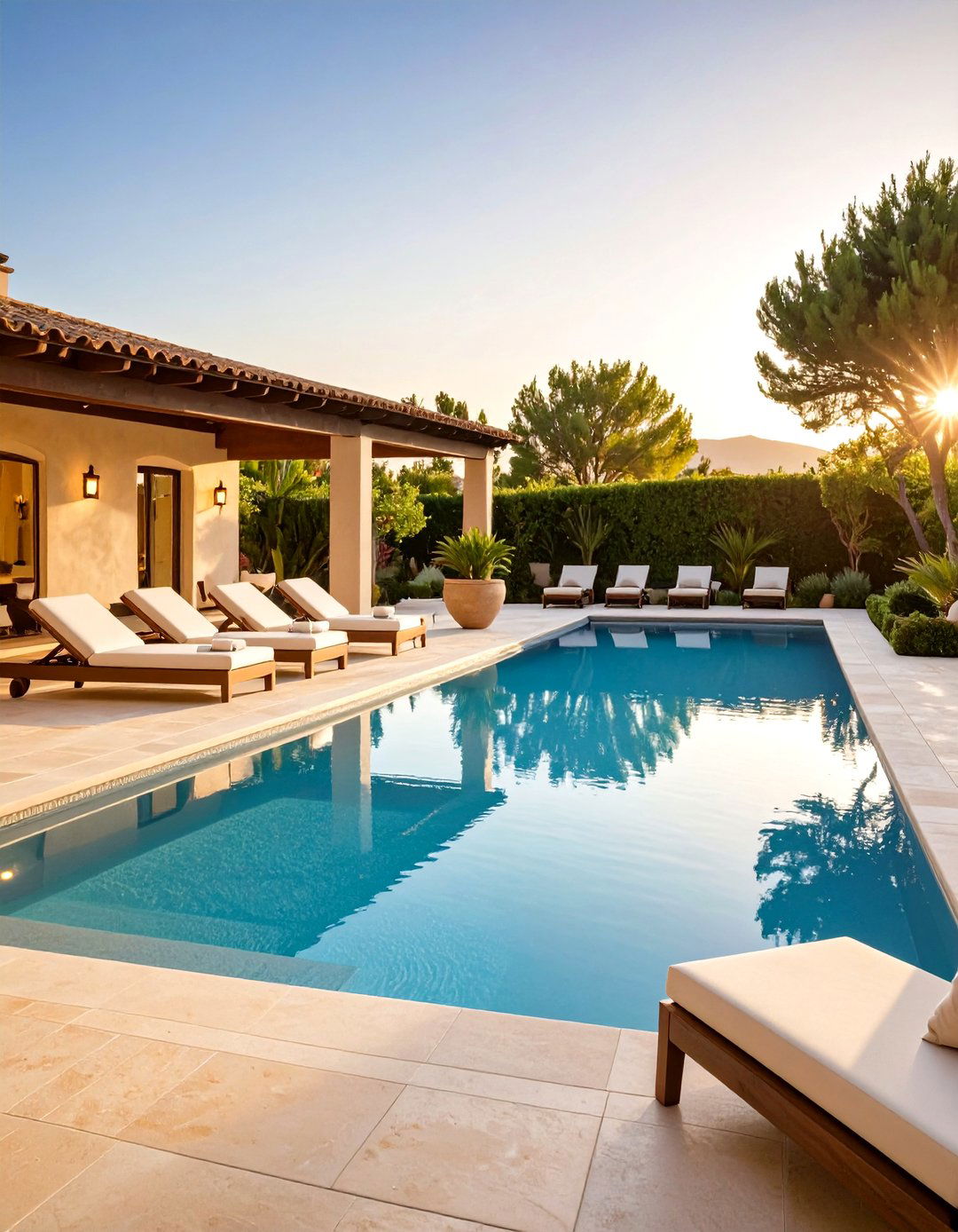Neutral Beige Pool Tile Elegance - 20 Pool Tile Ideas