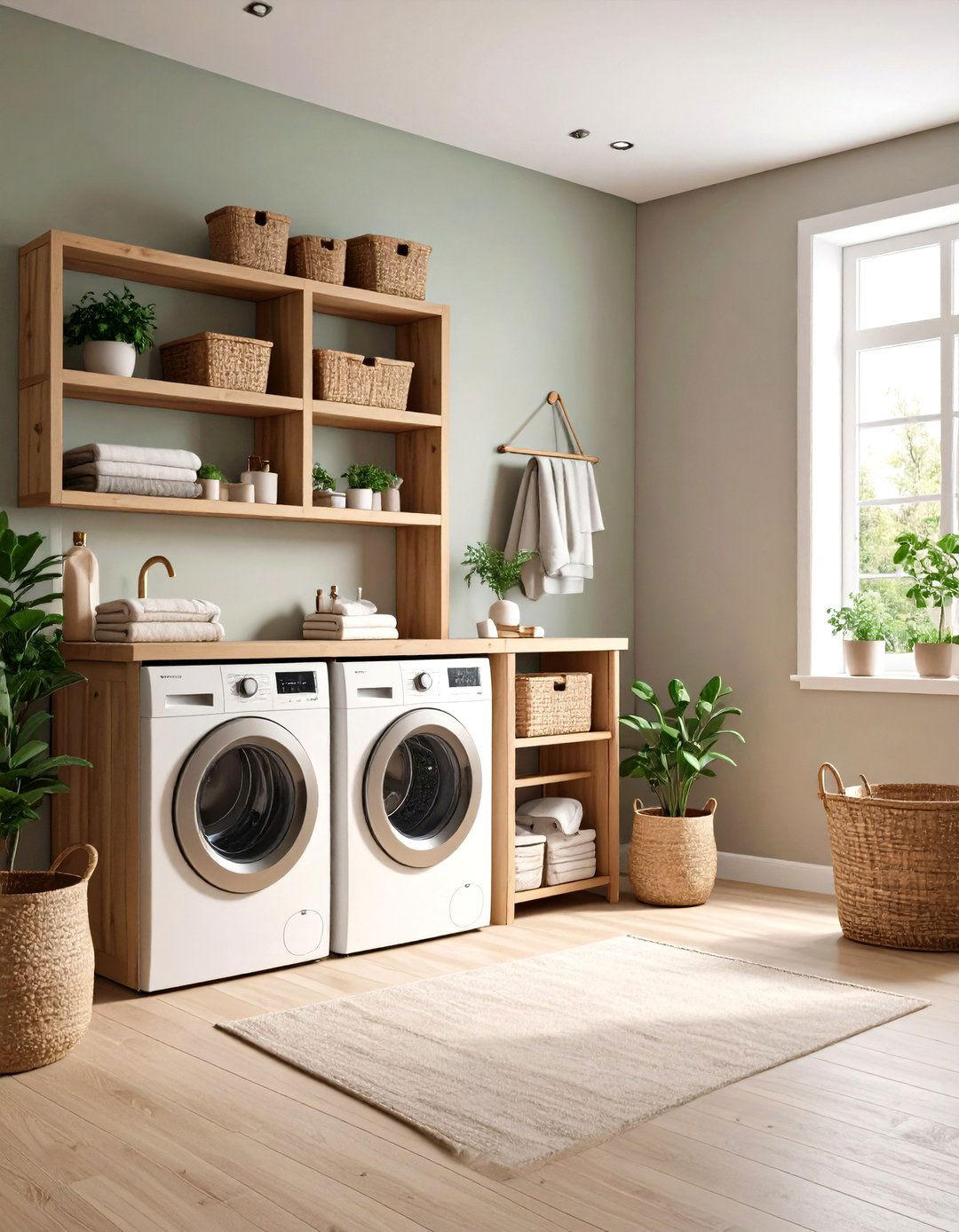 Neutral Earth Tone Color Palette for Rustic Laundry Room Cohesion - 20 Rustic Laundry Room Ideas
