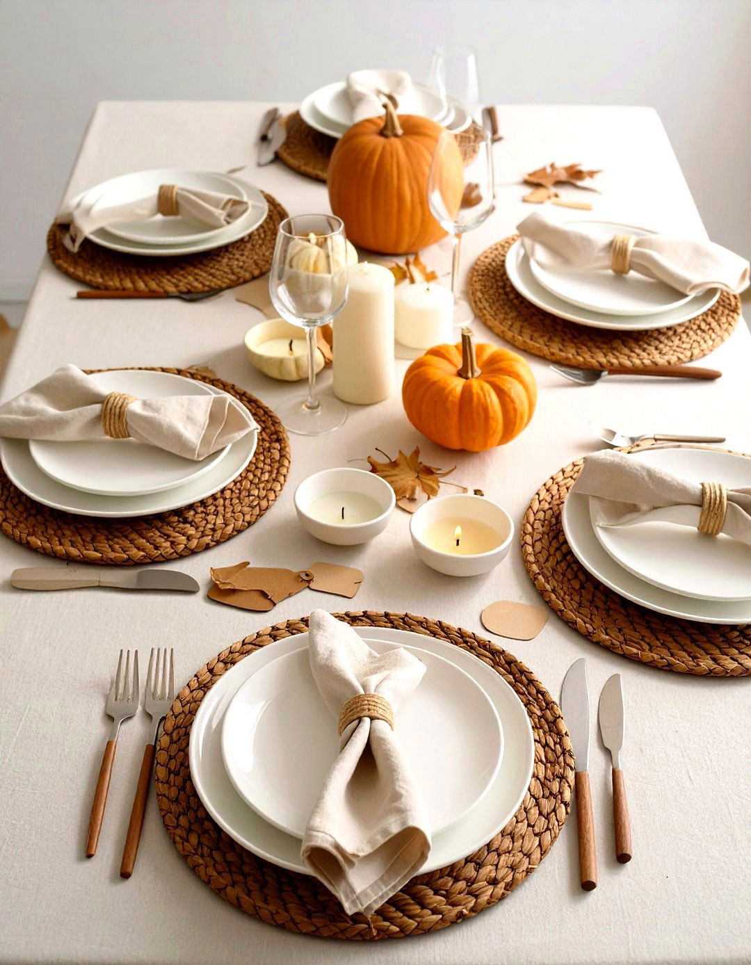 Neutral Natural Tones - 20 Thanksgiving Table Settings