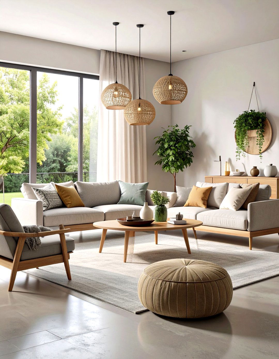Neutral Palette Rustic Concrete Floor Living Room - 20 Rustic Concrete Floor Living Room Ideas